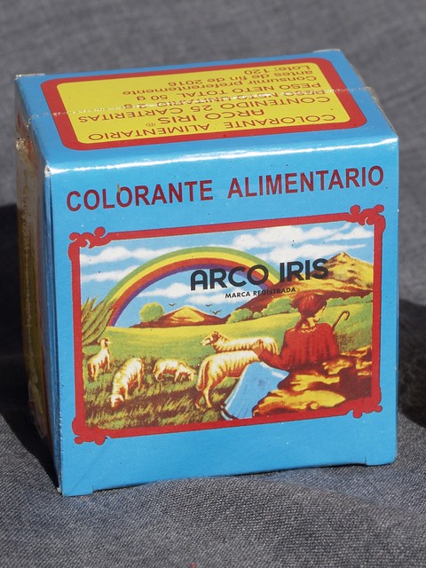 Box of 25 food coloring sachets (Arco Iris brand)